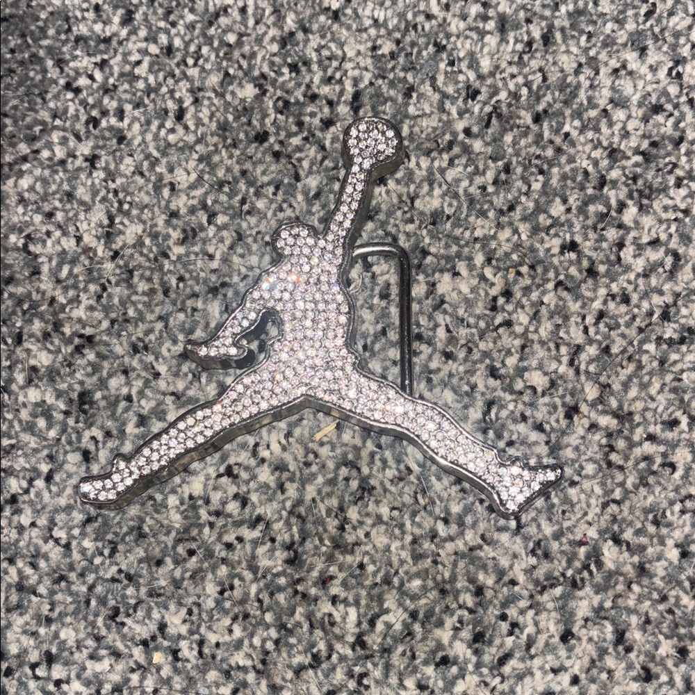Iced out Jordan jump man belt buckle